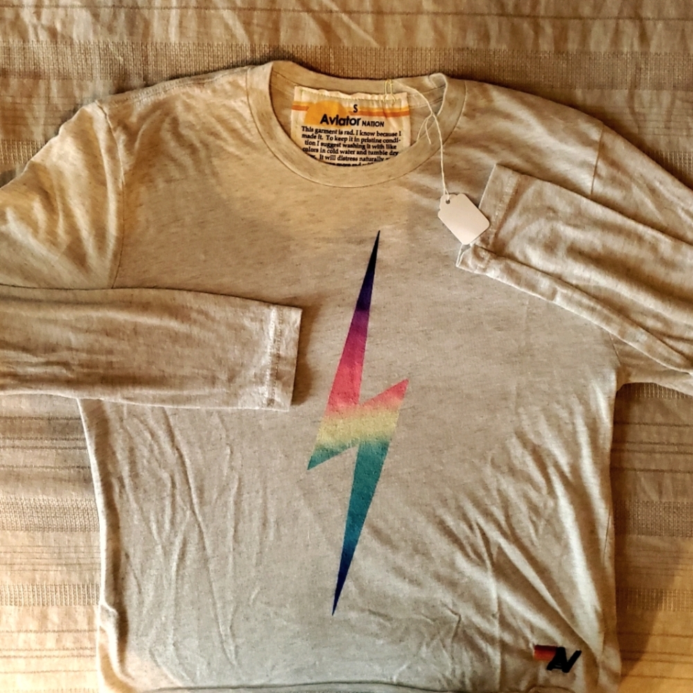 Aviator Nation Womens Long Sleeve Crop Tee